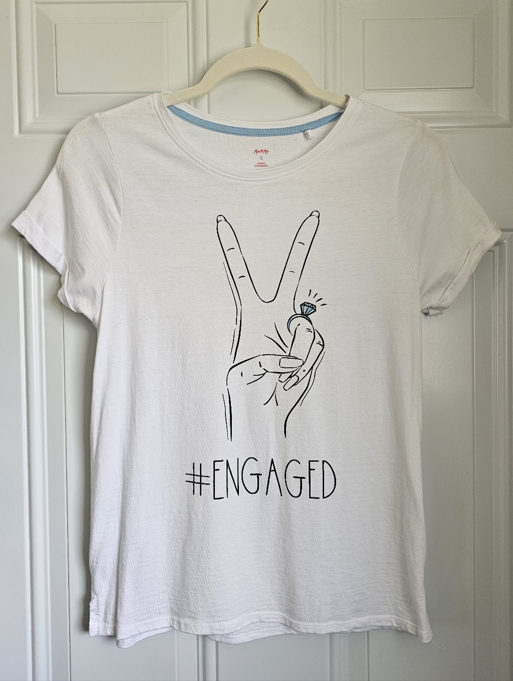 White #Engaged Bridal Graphic Tee